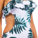 OPEN SIDED ONE PIECE BATHING SUIT WITH RUFFLED SHO - Crazy Like a Daisy Boutique #
