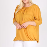 Plus Size Ruffle Round Neck TOP - Crazy Like a Daisy Boutique #