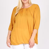 Plus Size Ruffle Round Neck TOP - Crazy Like a Daisy Boutique #