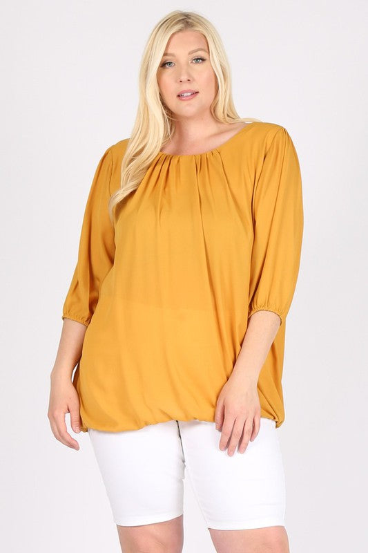 Plus Size Ruffle Round Neck TOP - Crazy Like a Daisy Boutique #