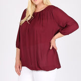 Plus Size Ruffle Round Neck TOP - Crazy Like a Daisy Boutique #