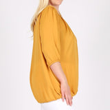 Plus Size Ruffle Round Neck TOP - Crazy Like a Daisy Boutique #