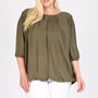 Plus Size Ruffle Round Neck TOP - Crazy Like a Daisy Boutique #