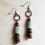 Aqua Terra and Wood Earrings - Crazy Like a Daisy Boutique #