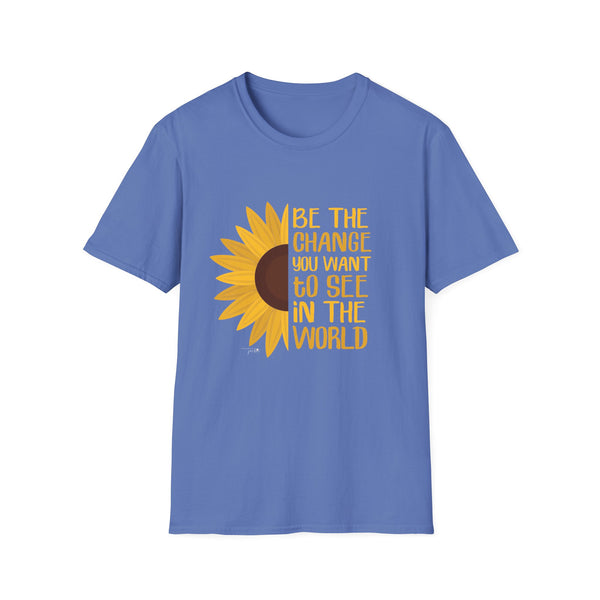 Be the Change Sunflower - Softstyle T-Shirt