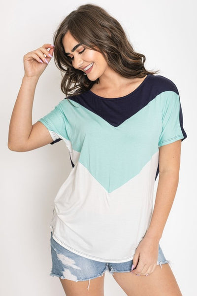 Chevron Color-Block Top - Crazy Like a Daisy Boutique #