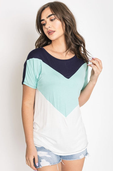 Chevron Color-Block Top - Crazy Like a Daisy Boutique #