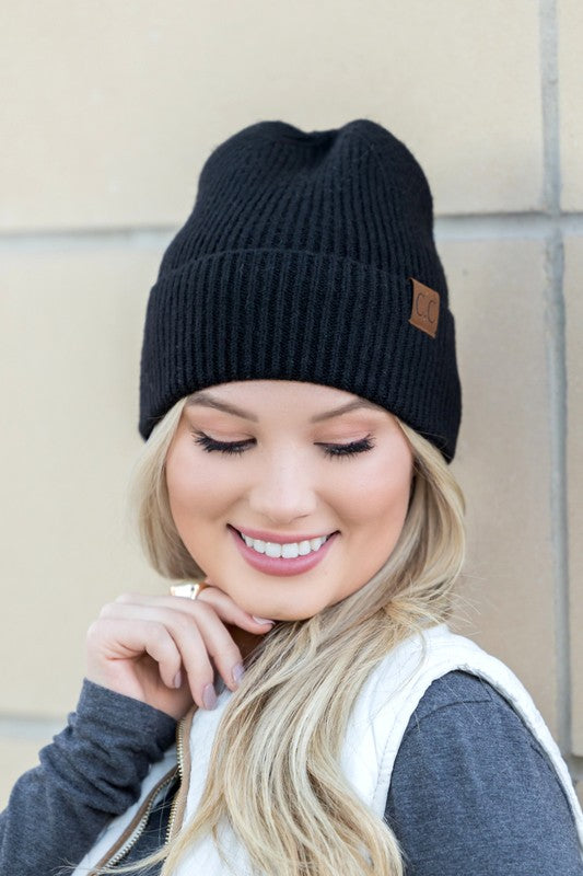 CC Fine Yarn Cuff Beanie - Crazy Like a Daisy Boutique