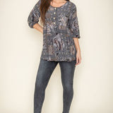 Button Accent Paisley Top - Crazy Like a Daisy Boutique #