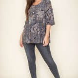 Button Accent Paisley Top - Crazy Like a Daisy Boutique #