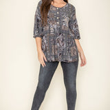 Button Accent Paisley Top - Crazy Like a Daisy Boutique #