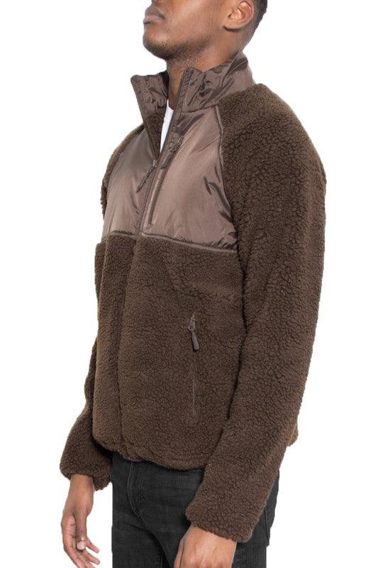 FULL ZIP SHERPA FLEECE JACKET - Crazy Like a Daisy Boutique