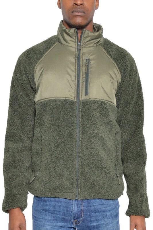 FULL ZIP SHERPA FLEECE JACKET - Crazy Like a Daisy Boutique #