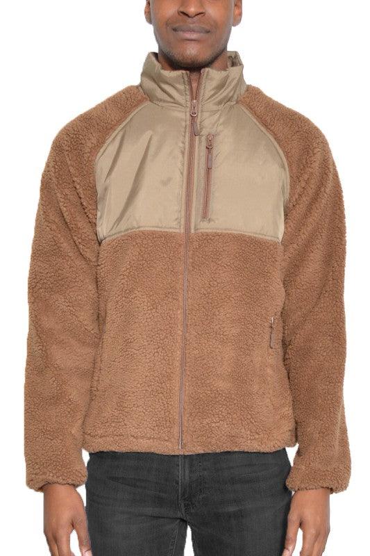 FULL ZIP SHERPA FLEECE JACKET - Crazy Like a Daisy Boutique #