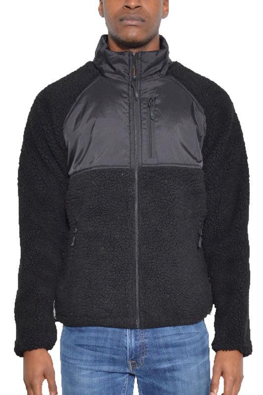 FULL ZIP SHERPA FLEECE JACKET - Crazy Like a Daisy Boutique #