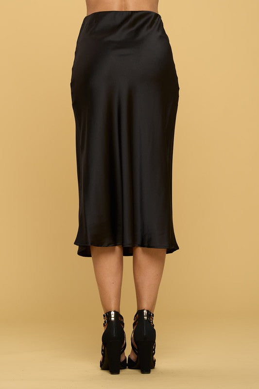 Solid Satin Midi Skirt - Crazy Like a Daisy Boutique #