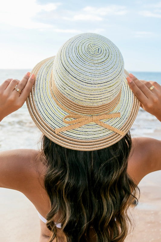 Multi-Stripe Bow Accent Bucket Sunhat - Crazy Like a Daisy Boutique #