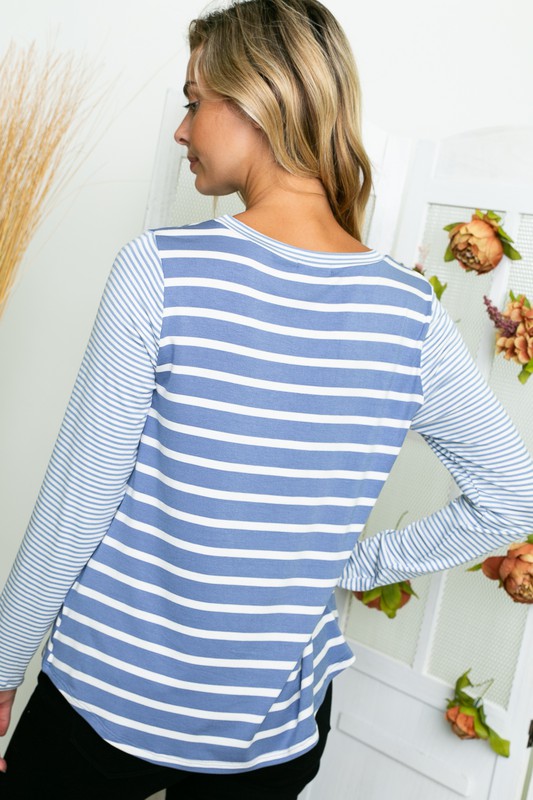 STRIPE LONG SLEEVE TOP - Crazy Like a Daisy Boutique #