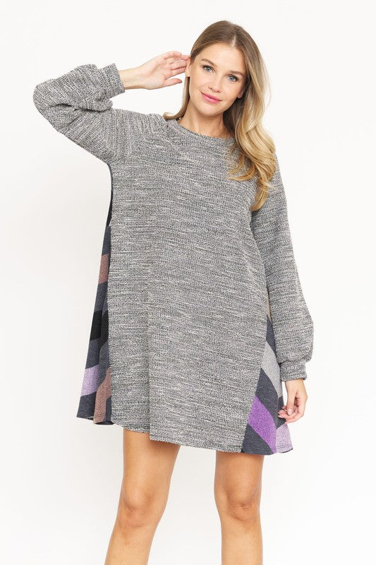 Tweed Bishop Sleeve A Line Dress - Crazy Like a Daisy Boutique #