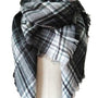 Classic Plaid Fringe Square Blanket Scarf