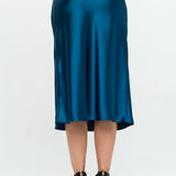 Made in USA Solid Satin Midi Skirt - Crazy Like a Daisy Boutique #