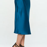 Made in USA Solid Satin Midi Skirt - Crazy Like a Daisy Boutique #