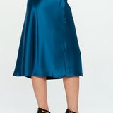 Made in USA Solid Satin Midi Skirt - Crazy Like a Daisy Boutique #