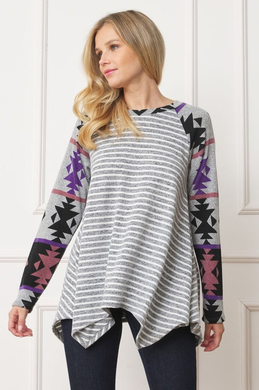 Tribal Sleeve Handkerchief Tunic - Crazy Like a Daisy Boutique #