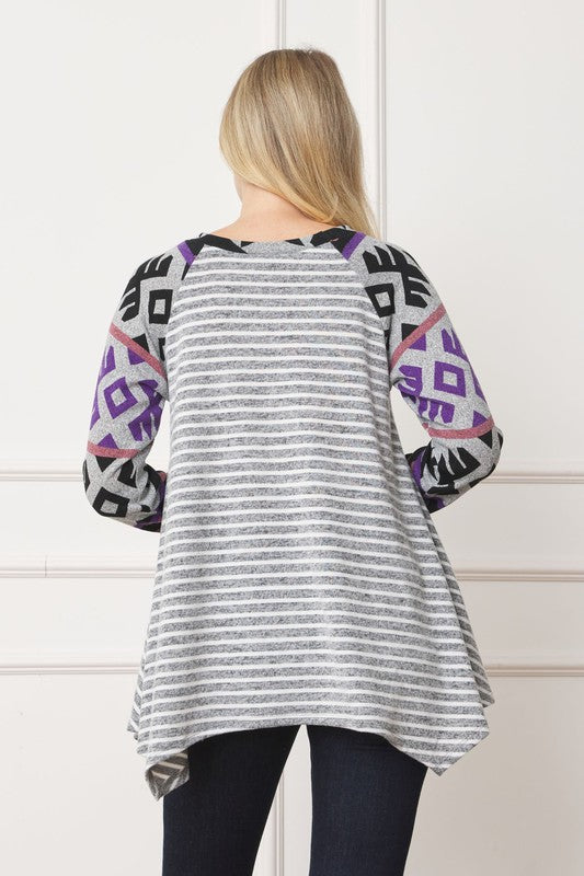 Tribal Sleeve Handkerchief Tunic - Crazy Like a Daisy Boutique #