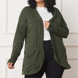 Plus Solid Drape Pocket Cardigan - Crazy Like a Daisy Boutique #