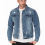 Men's Denim Jacket with Distressed