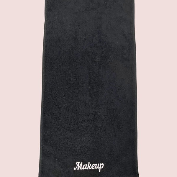 Embroidered Black Make Up Remover Hand Towel