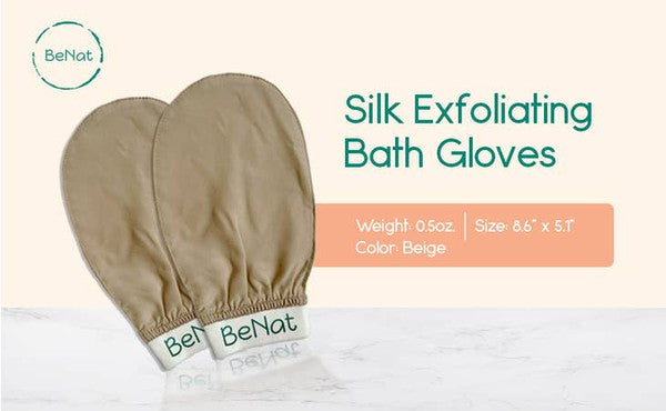 Silk Exfoliating Bath Gloves -Raw Silk - Crazy Like a Daisy Boutique #