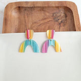 Ruby Earrings - Rainbow Stripe - Crazy Like a Daisy Boutique #