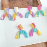 Ruby Earrings - Rainbow Stripe - Crazy Like a Daisy Boutique