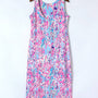 Purple Abstract Floral Print Sleeveless Maxi Dress