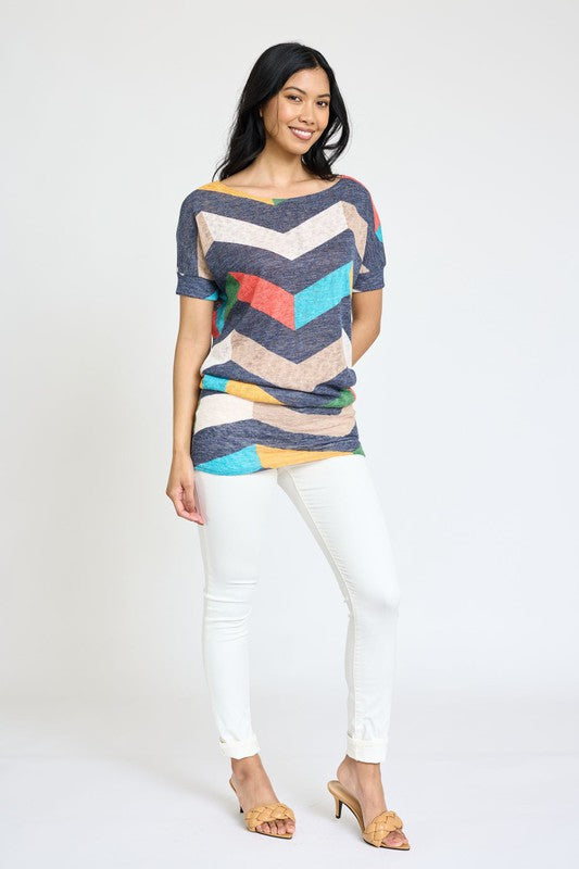 Chevron Dolman Top