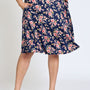 Plus Printed Swing Skirt