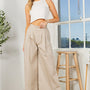 Cotton Wide Leg Pants with Side Pockets