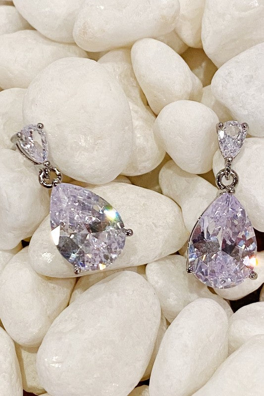 Crystal Clear Teardrop Earrings - Crazy Like a Daisy Boutique #