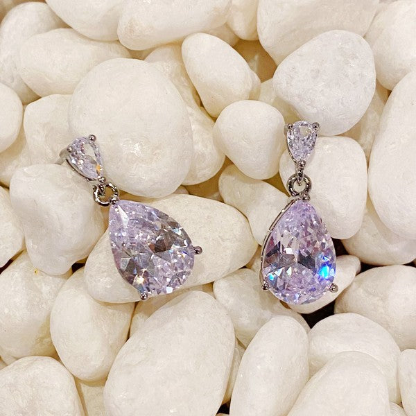 Crystal Clear Teardrop Earrings - Crazy Like a Daisy Boutique #