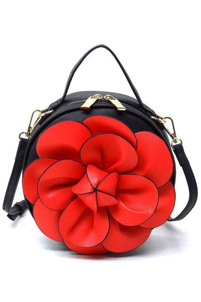 Fashion 3D Flower Round Crossbody Bag - Crazy Like a Daisy Boutique #