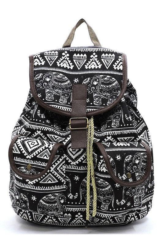 Tribal Printed Canvas Backpack - Crazy Like a Daisy Boutique #