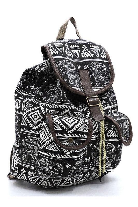 Tribal Printed Canvas Backpack - Crazy Like a Daisy Boutique #