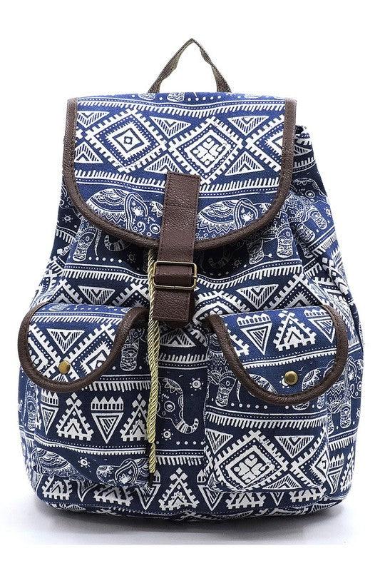 Tribal Printed Canvas Backpack - Crazy Like a Daisy Boutique #