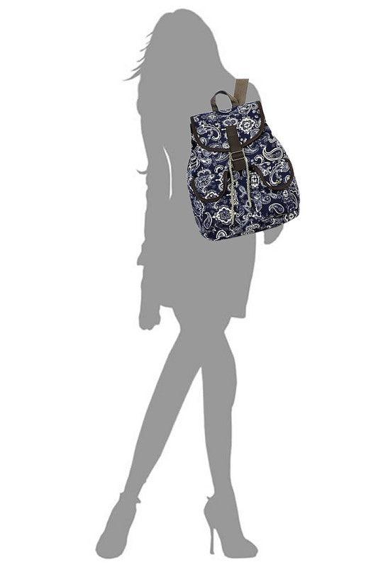 Paisley Printed Canvas Backpack - Crazy Like a Daisy Boutique