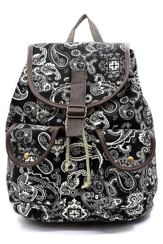 Paisley Printed Canvas Backpack - Crazy Like a Daisy Boutique #