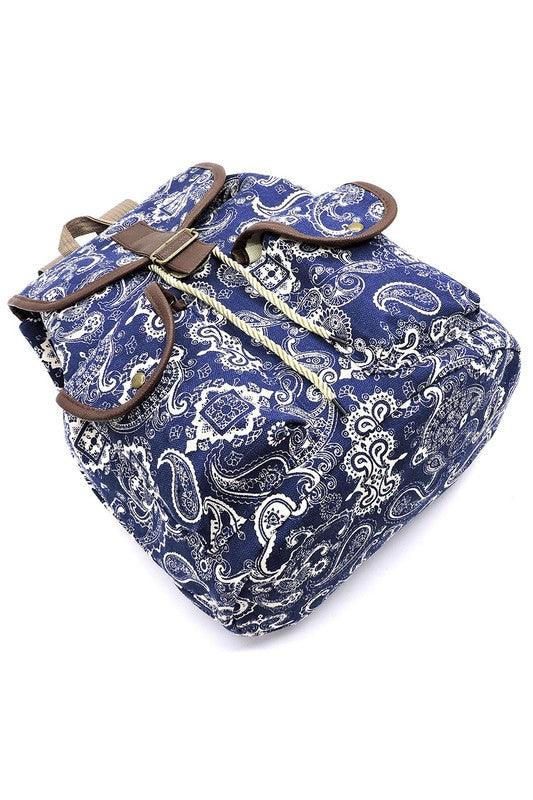 Paisley Printed Canvas Backpack - Crazy Like a Daisy Boutique #