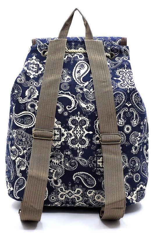 Paisley Printed Canvas Backpack - Crazy Like a Daisy Boutique #