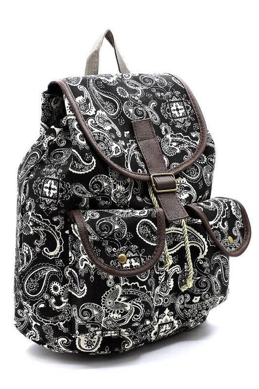 Paisley Printed Canvas Backpack - Crazy Like a Daisy Boutique #